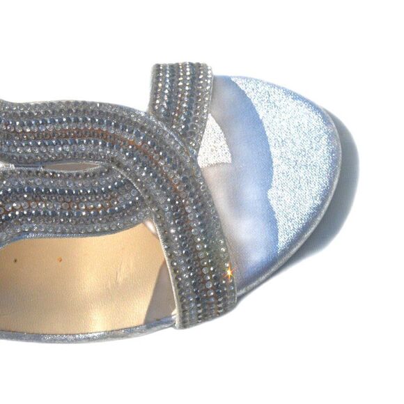 Caparros Heeled Sandals with Silver Rhinestones Size 8 1/2 B - Picture 6 of 7